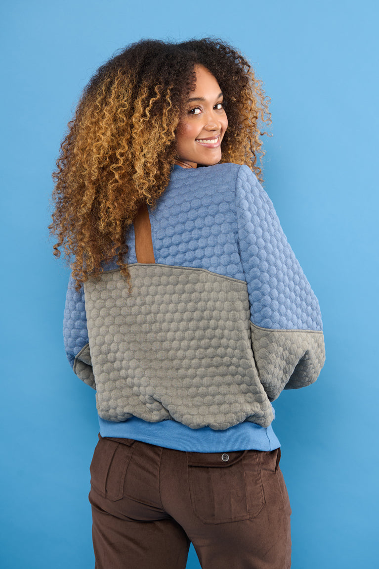 Froks Isabel Sweatshirt / Misty blue & Granite bobble