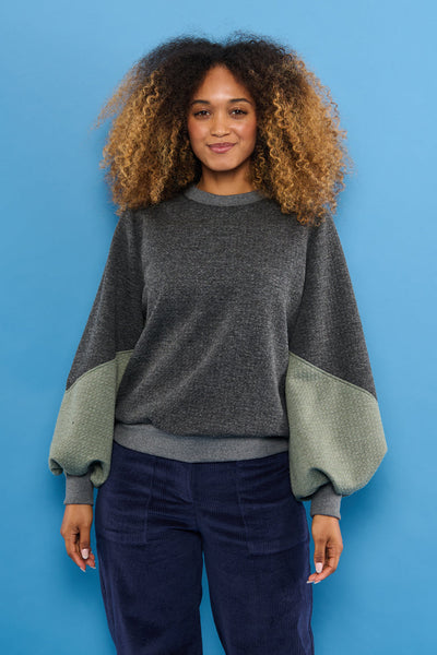 Froks Isabel Sweatshirt / Lava grey & Misty green